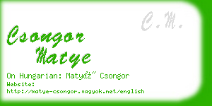 csongor matye business card